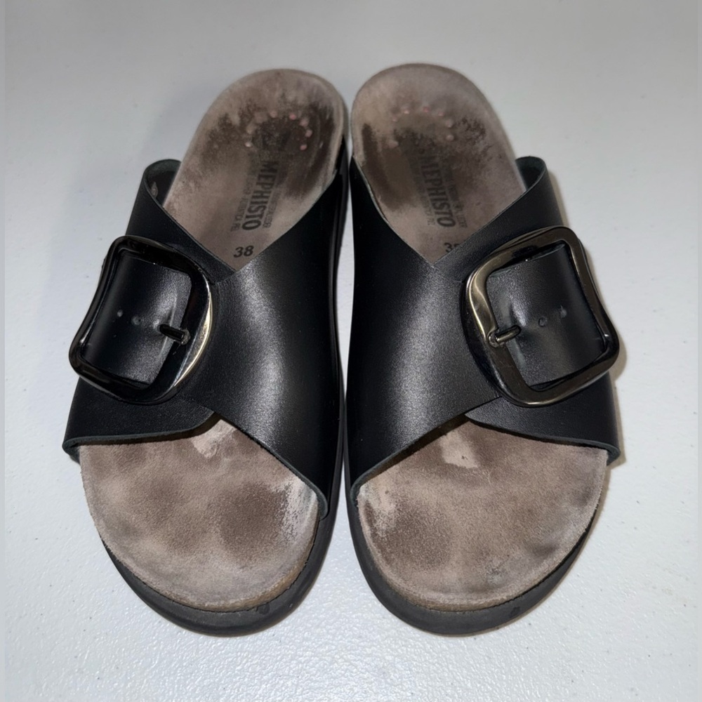 Mephisto Hariana slide sandals in black size 38 ( 7.5 US )